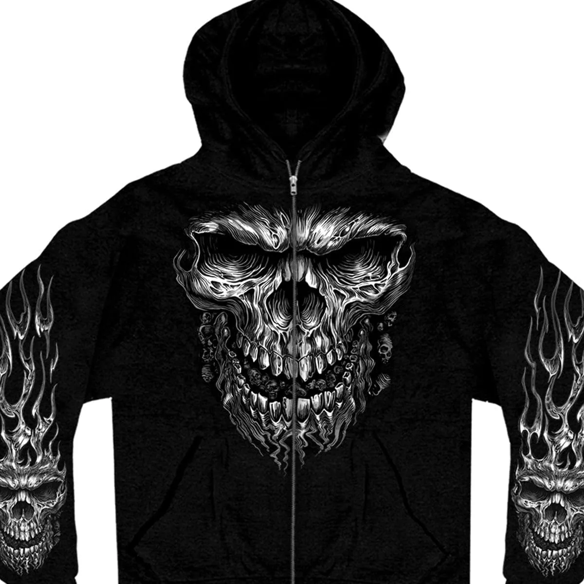 Hot Leathers Men's Shredder Skull Hooded Sweatshirt