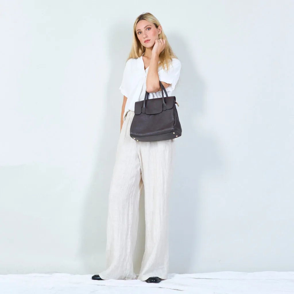 Italian pebble grain leather handbag wholesale