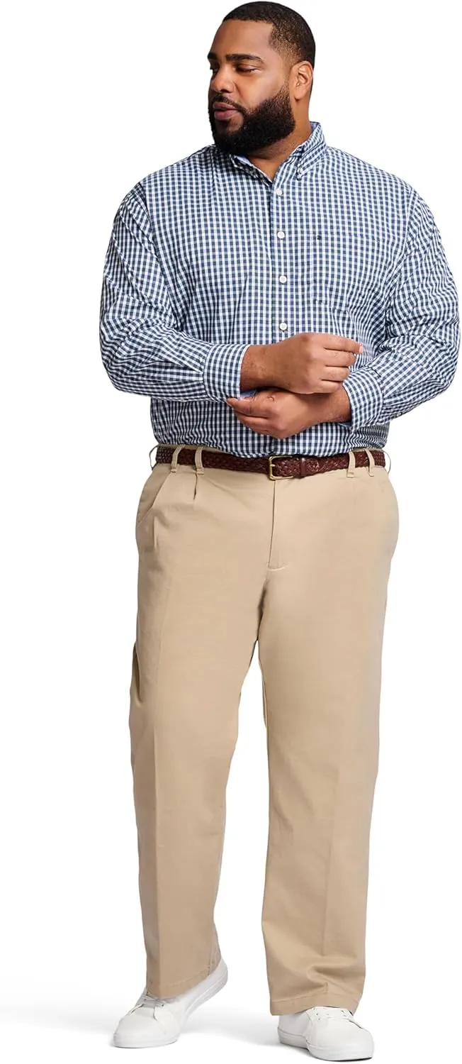 IZOD Men's Big and Tall Performance Stretch Flat Front Pant