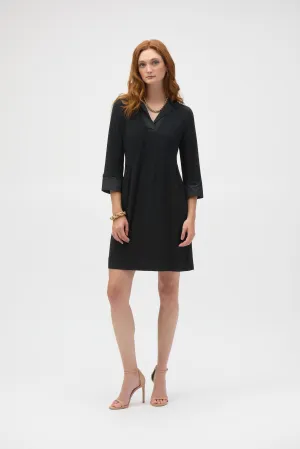 Joseph Ribkoff Black Silky Knit And Memory Trapeze Dress