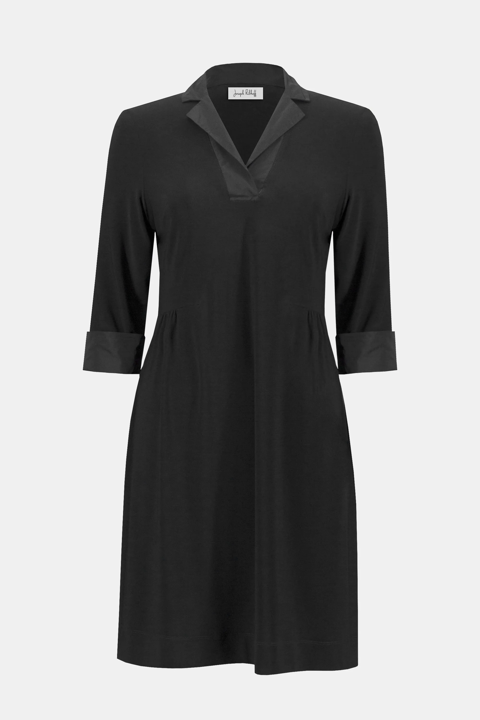Joseph Ribkoff Black Silky Knit And Memory Trapeze Dress