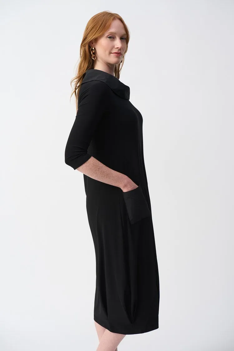 Joseph Ribkoff Black Silky Knit Cocoon Dress