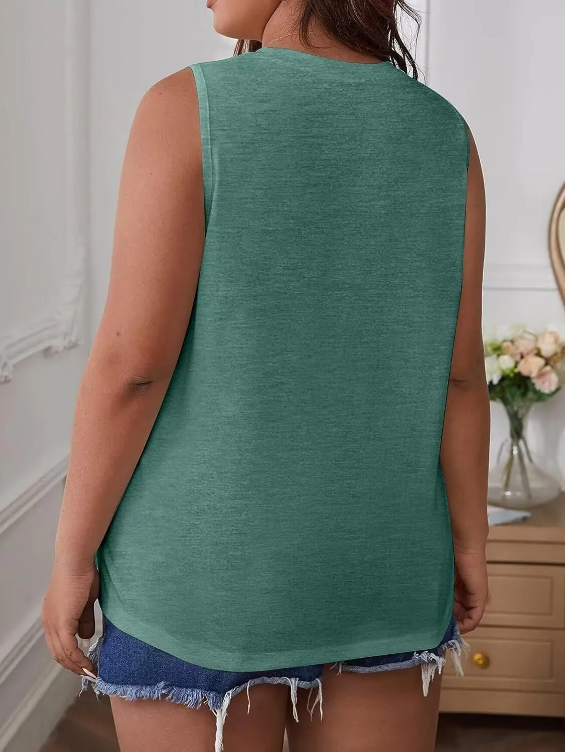 KKJ 2 Pack Womens Tank Tops 2025 Summer Beach Vacation Fashion Outfits Crew Neck Sleeveless Loose Fit Casual Shirts Clothes