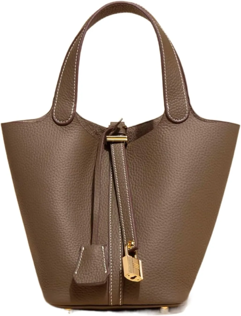 Leather Ladies Fashion Simple Handbag Designer Clutch Tote Bag for Women Ethnic Vintage Small Bucket - Vegetable Basket Bag