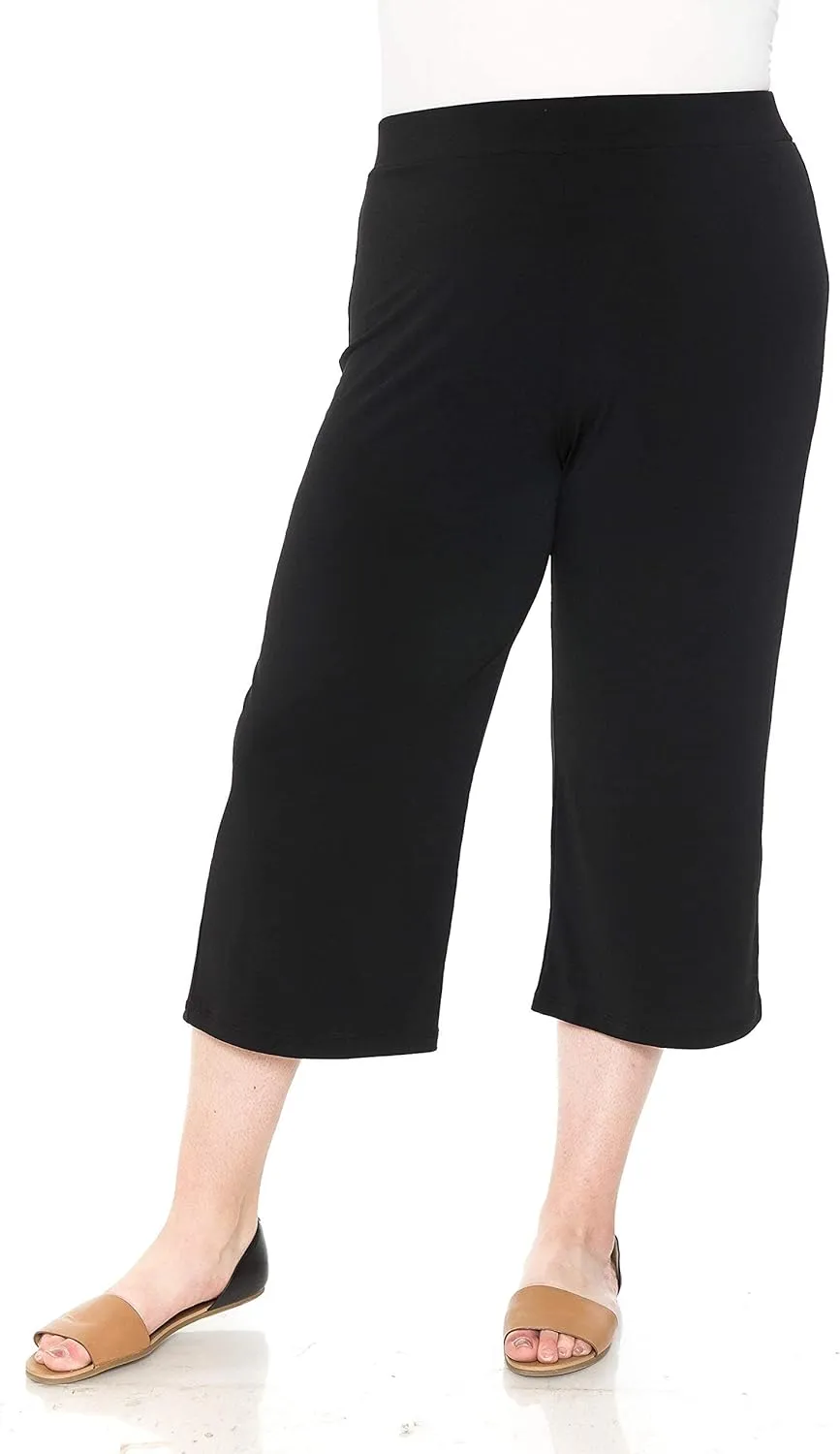 LEEBE Women and Plus Size Pull On ITY Knit Straight Wide Leg Pant (Small-5X)