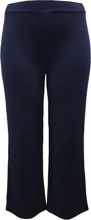 LEEBE Women and Plus Size Pull On ITY Knit Straight Wide Leg Pant (Small-5X)