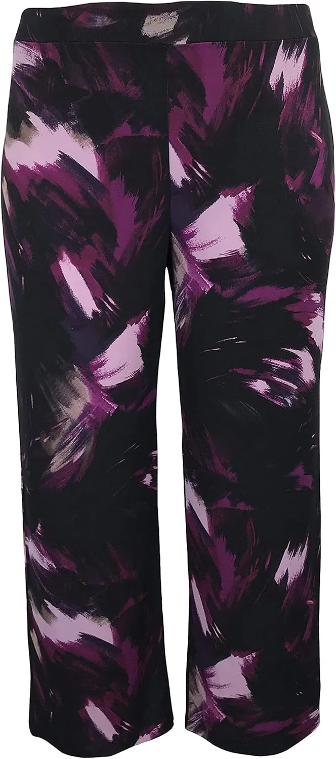 LEEBE Women and Plus Size Pull On ITY Knit Straight Wide Leg Pant (Small-5X)