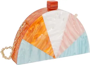 LM Multi Color Acrylic Clutch Wedding Evening Purse