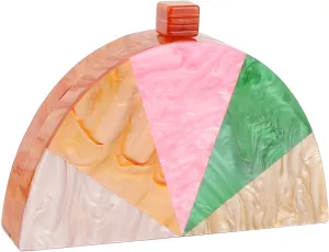 LM Multi Color Acrylic Clutch Wedding Evening Purse