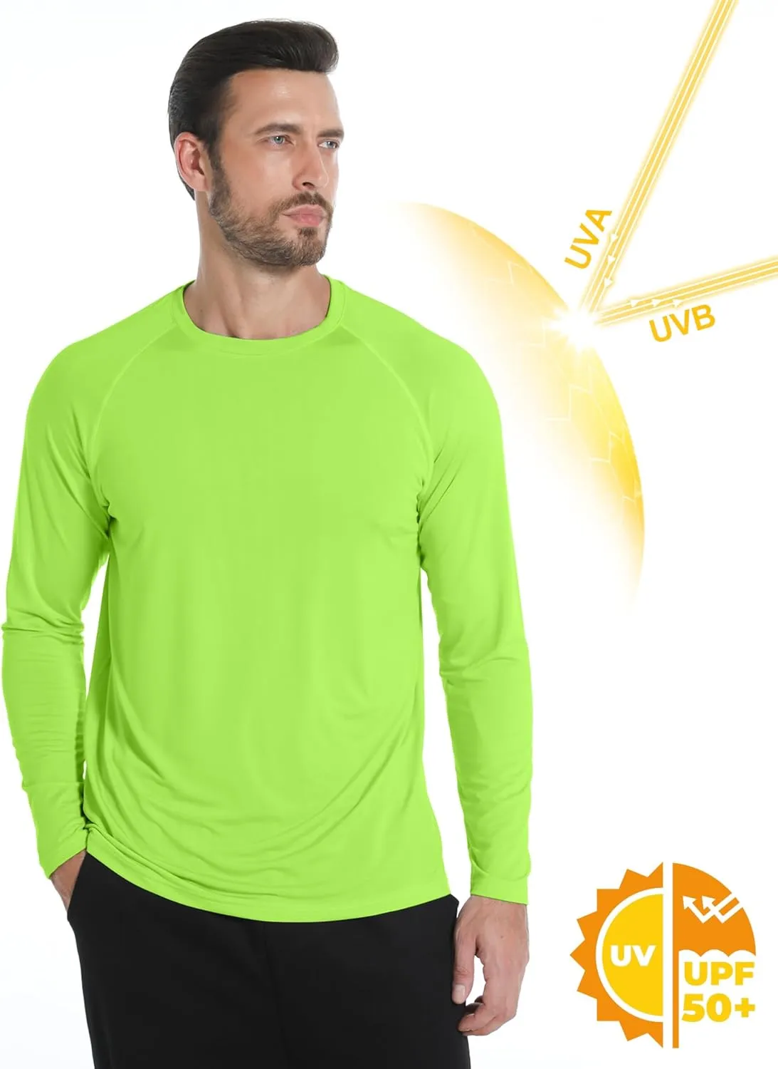 Long Sleeve Shirts for Men 4 Pack Workout T Shirt UPF 50  Rash Guard Quick Dry Fit Fishing Athletic Tshirt