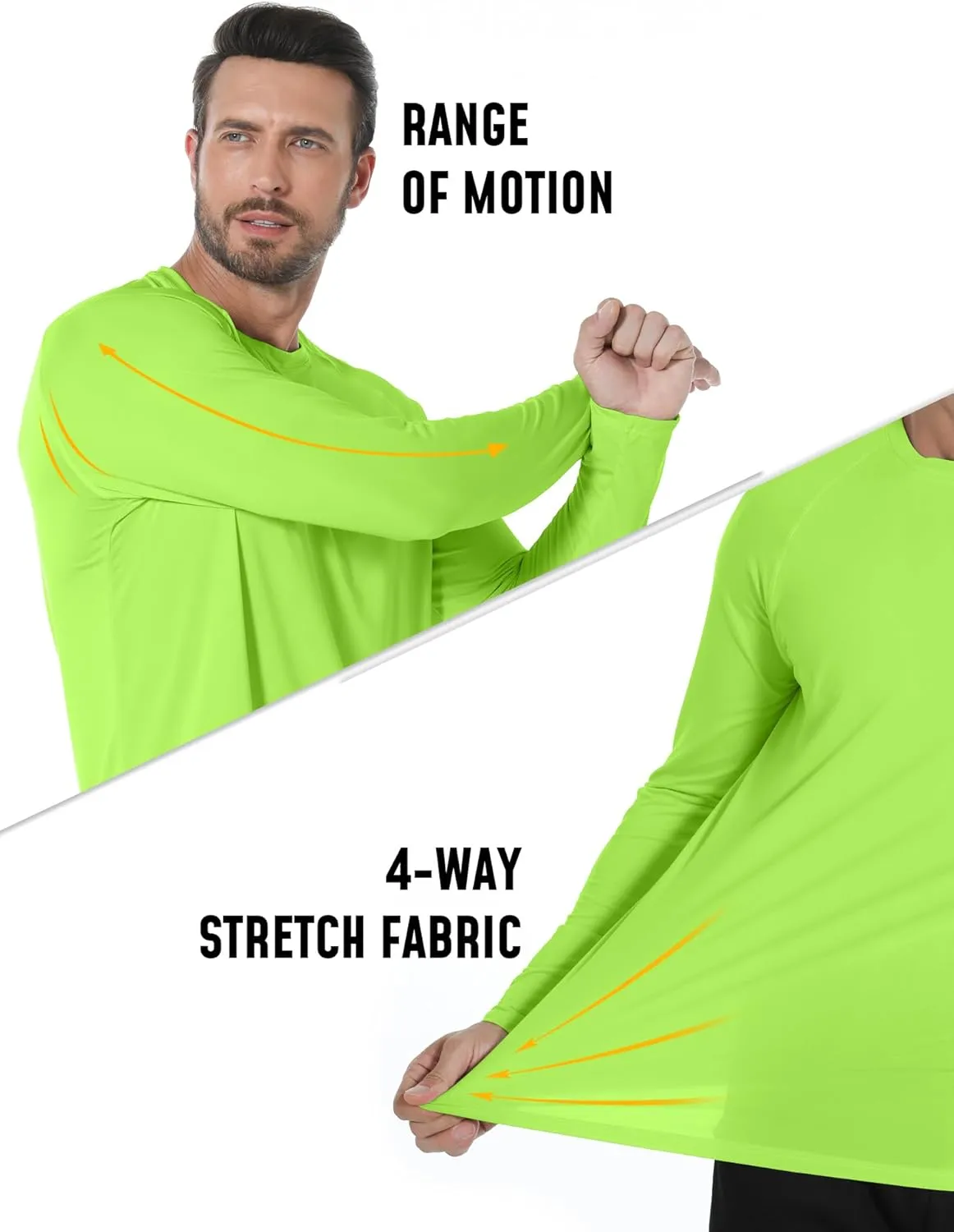 Long Sleeve Shirts for Men 4 Pack Workout T Shirt UPF 50  Rash Guard Quick Dry Fit Fishing Athletic Tshirt