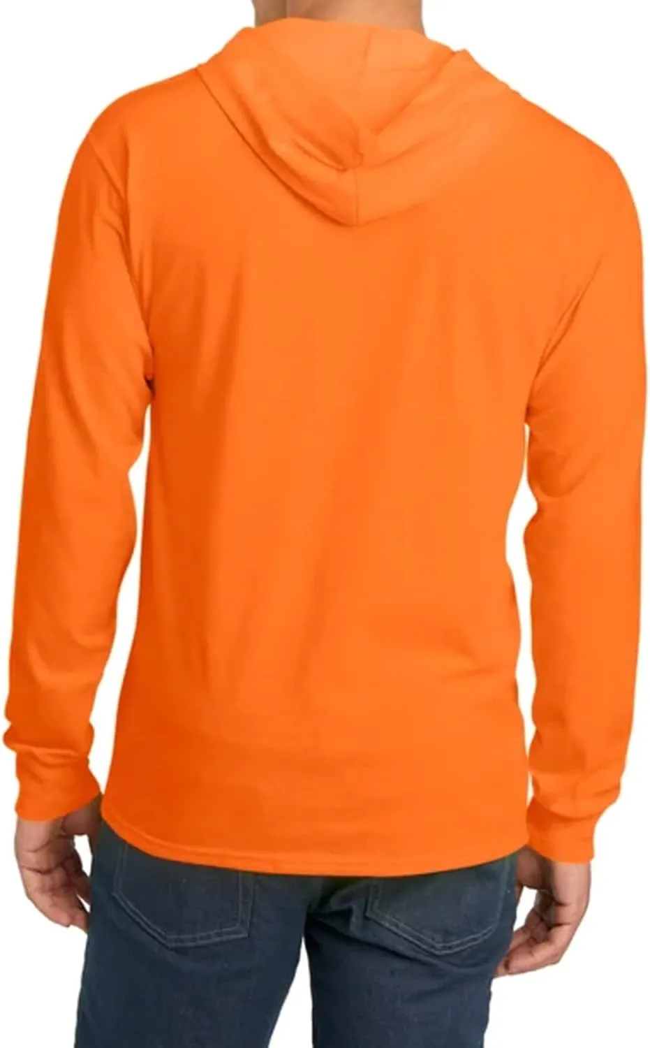 Men Ultra-Lightweight Hi-Vis Construction Work Shirts Long Sleeve Hoodie UPF 50  Sun Protection, 2-Pack