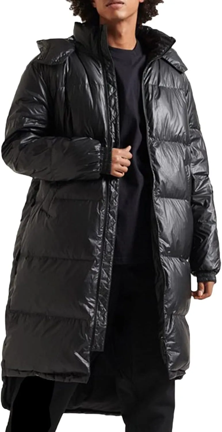 Men's Autumn And Winter Coat Jacket Large Size Solid Color Long Cotton Coat Padded Insulated Jackets for Men