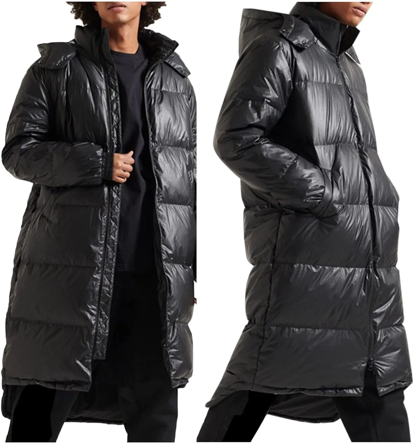 Men's Autumn And Winter Coat Jacket Large Size Solid Color Long Cotton Coat Padded Insulated Jackets for Men