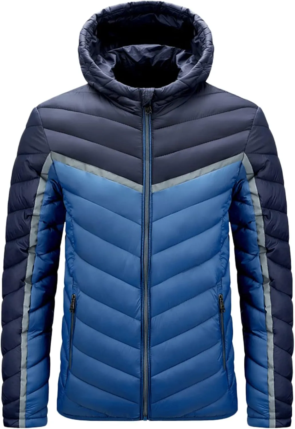 Men's Autumn And Winter Coat Leisure Plus Size Light Zipper Pocket Detachable Hat Cotton-padded Winter Replacement Hood