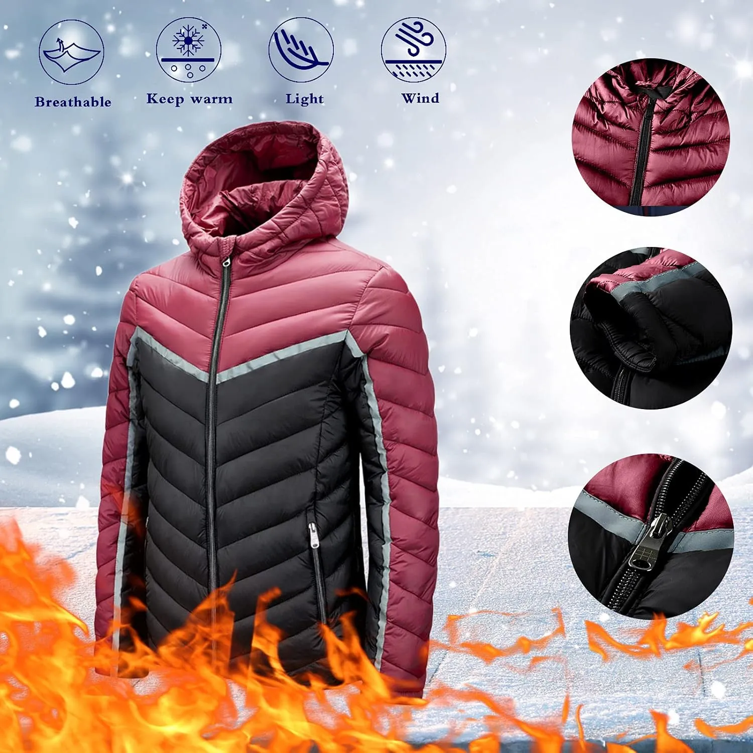 Men's Autumn And Winter Coat Leisure Plus Size Light Zipper Pocket Detachable Hat Cotton-padded Winter Replacement Hood