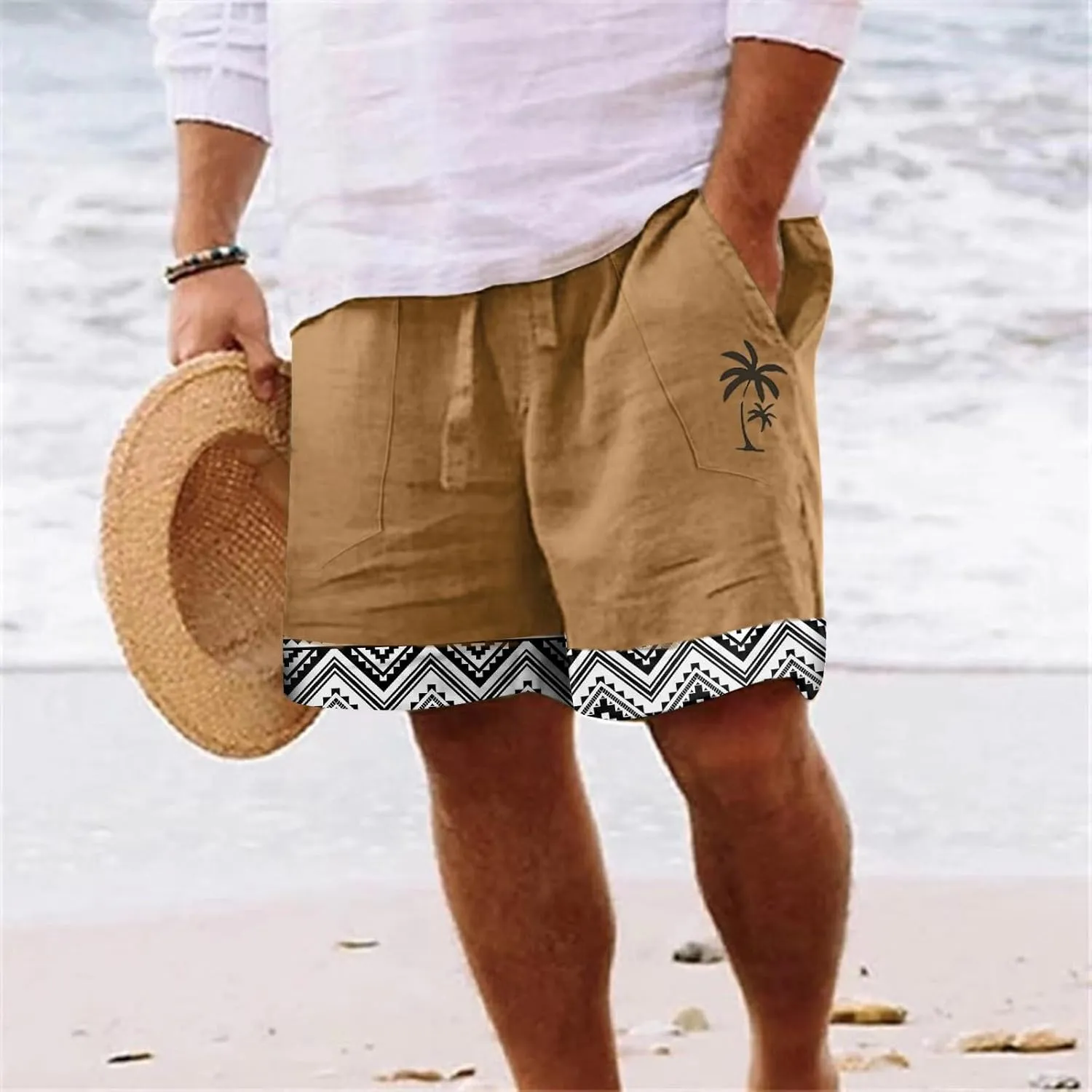 Mens Shorts Cotton Fitness Pockets Casual Beach Bodybuilding Pants Shorts Men's pants Casual Mens Shorts Athletic