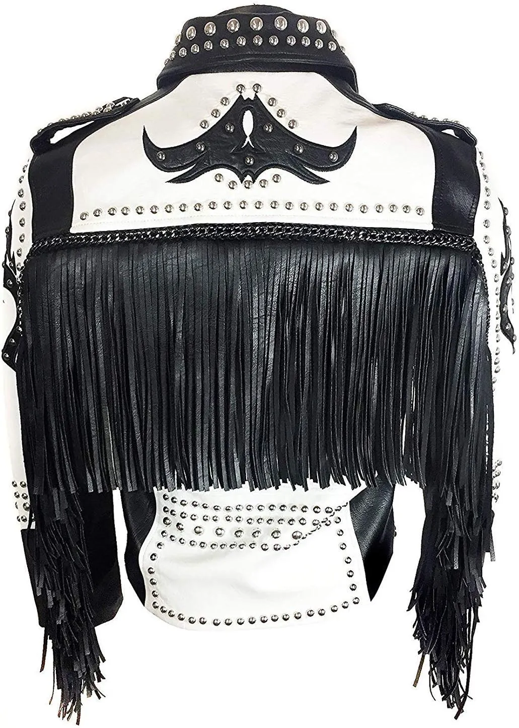 Mens Studded Leather Jacket Rock Punk - Brando Motorcycle Black Biker Spiked Jacket