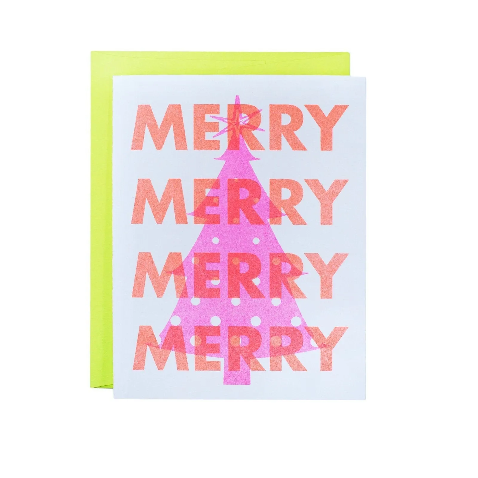 Merry Pink Tree Card | Boxed Set of 8