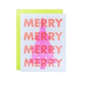 Merry Pink Tree Card