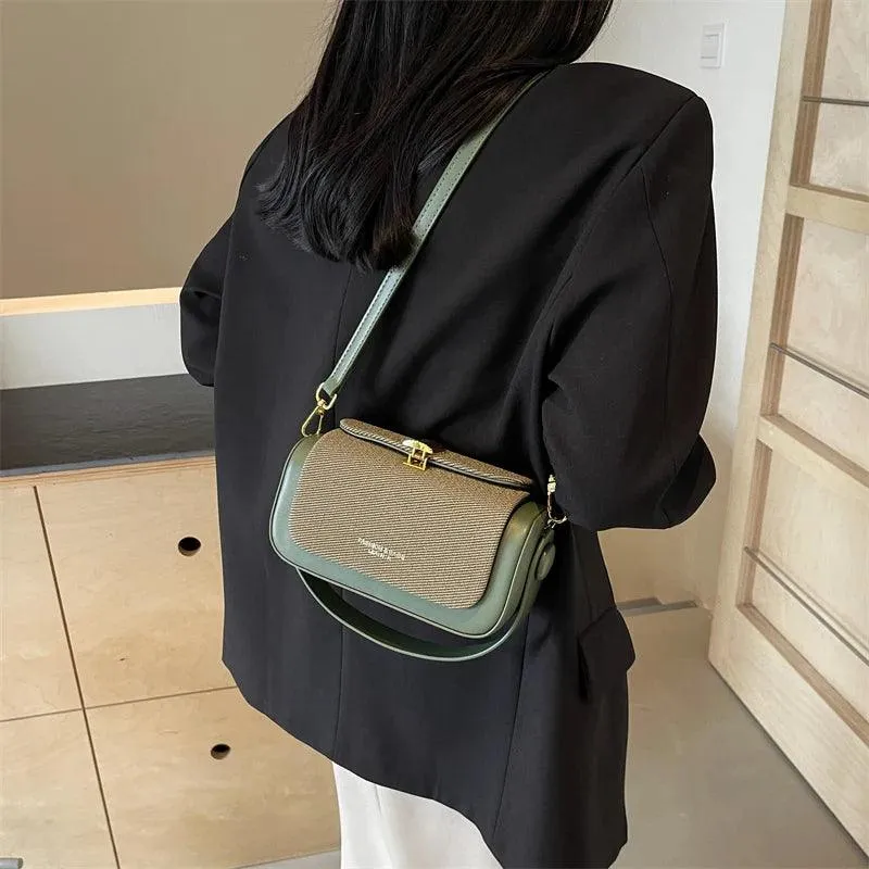 Mini Crossbody Bags Flap Push Lock Leather Purses