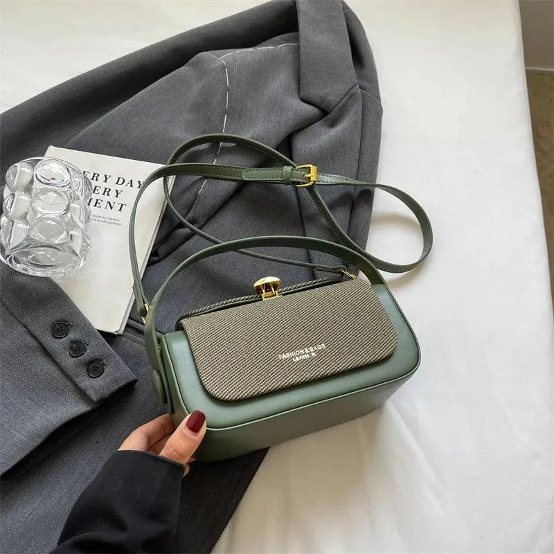 Mini Crossbody Bags Flap Push Lock Leather Purses