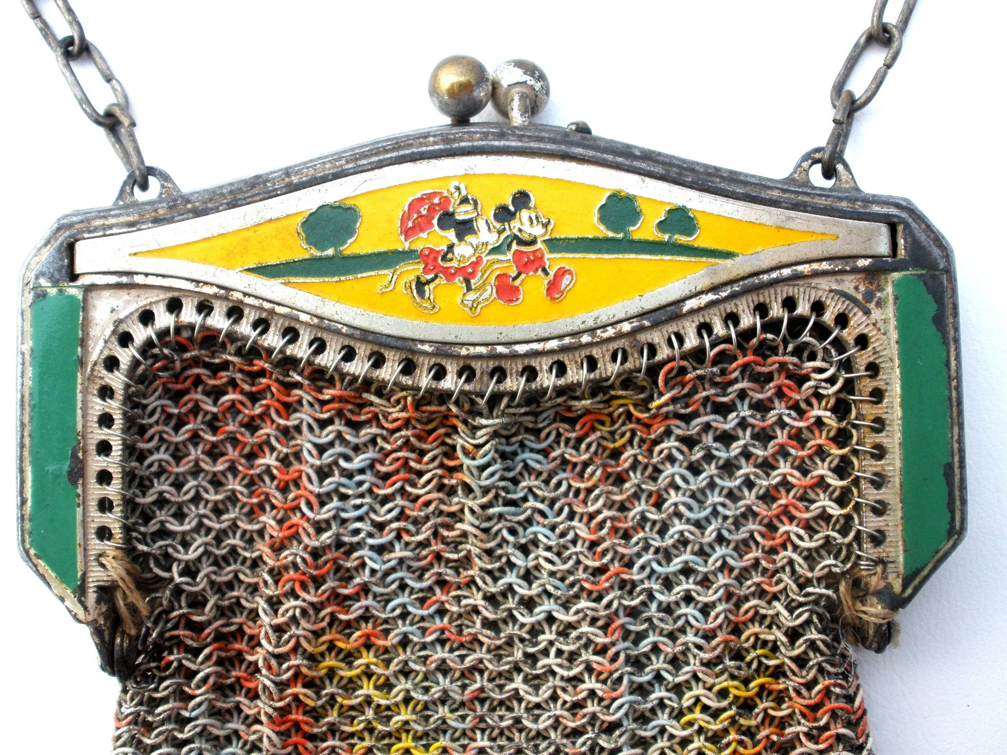Minnie & Mickey Mouse Whiting Davis Child's Mesh Purse