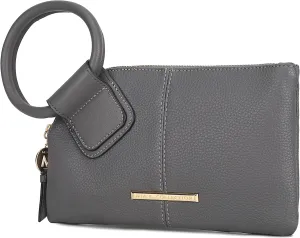 MKF Collection Wristlet Pouch Clutch Wallet for Women's Handbag, Small Purse Black Circular handle Purse Bag By Mia K