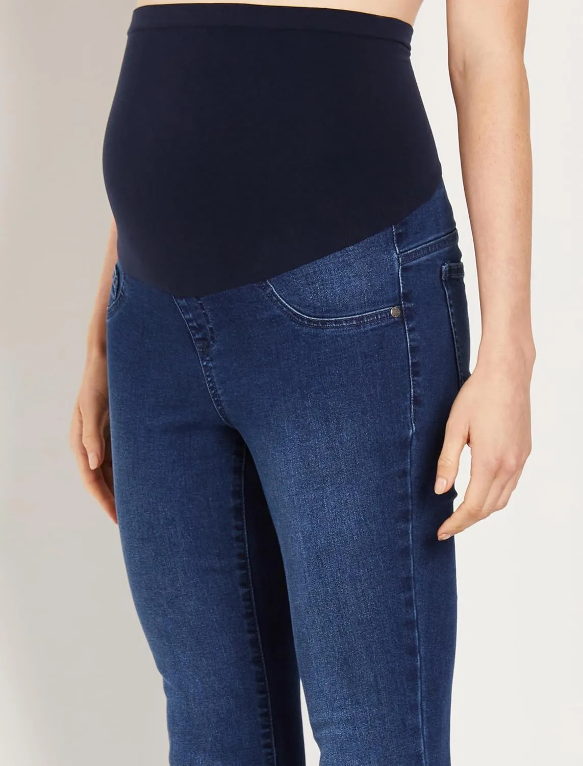 Motherhood Maternity Women's Super Stretch Secret Fit Over The Belly Skinny Jeans Indigo Blue