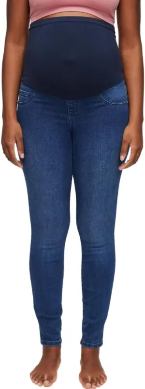 Motherhood Maternity Women's Super Stretch Secret Fit Over The Belly Skinny Jeans Indigo Blue