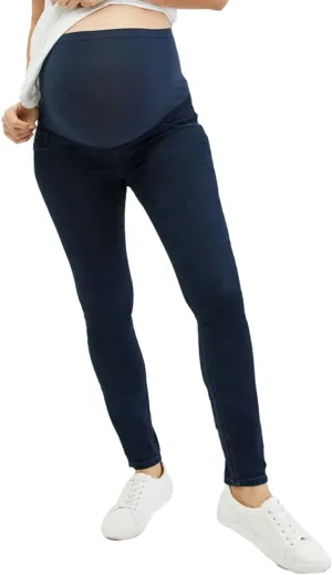Motherhood Maternity Women's Super Stretch Secret Fit Over The Belly Skinny Jeans Indigo Blue