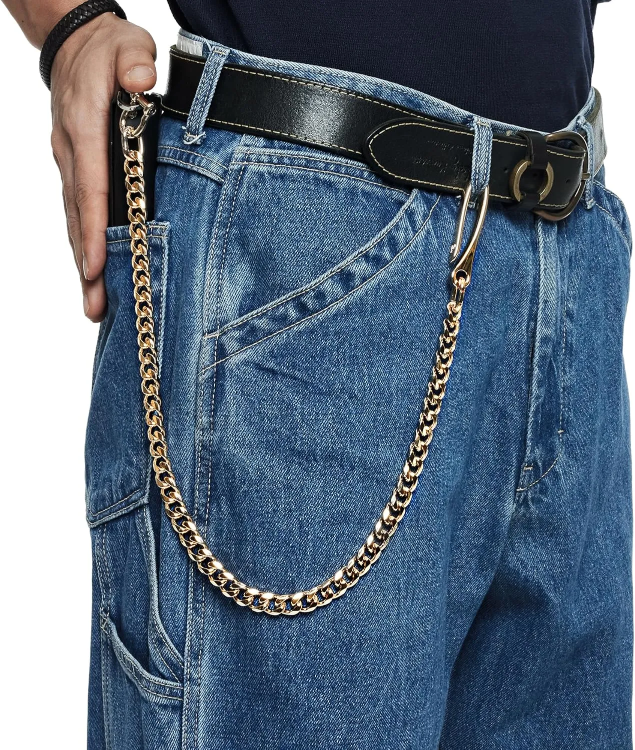 newtro Wallet Chain Men Women Boy Girl, Biker Motorcycle Pants Jean Punk Long Key Chain Black Gold Silver 26 Types