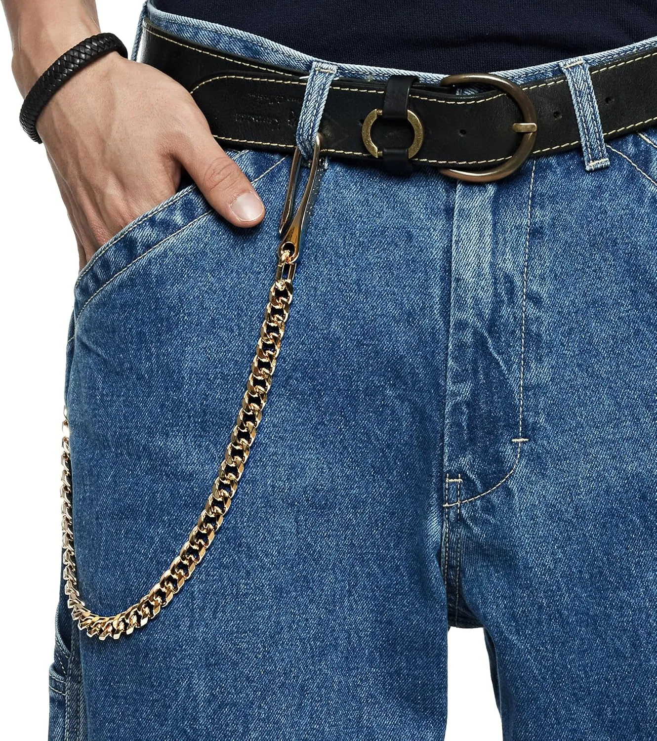 newtro Wallet Chain Men Women Boy Girl, Biker Motorcycle Pants Jean Punk Long Key Chain Black Gold Silver 26 Types