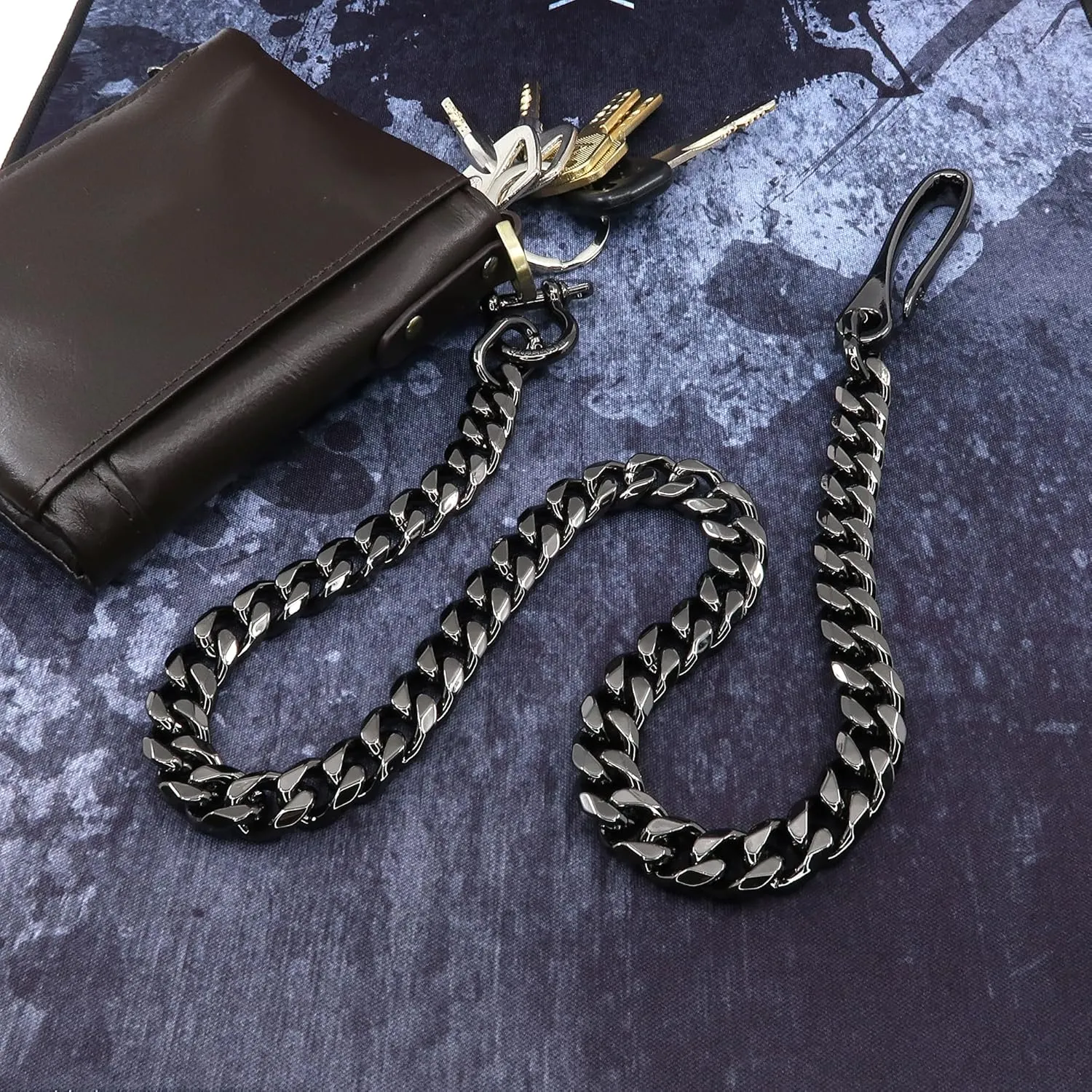 newtro Wallet Chain Men Women Boy Girl, Biker Motorcycle Pants Jean Punk Long Key Chain Black Gold Silver 26 Types