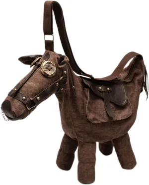 Novelty Horse-Shaped Crossbody Bag  Western Cowboy Shoulder Purse with Adjustable Strap, Retro Ranch Bag