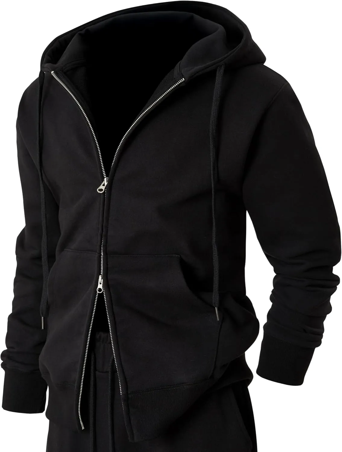 Ohoo Men's Zip Up Hoodie Lightweight Sweatshirt Full Zip Hooded Jacket