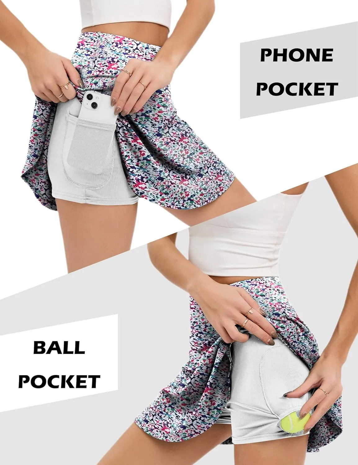 Oyamiki Women's Athletic Skort Tennis Skirt Perfect for Running Training Sports Golf