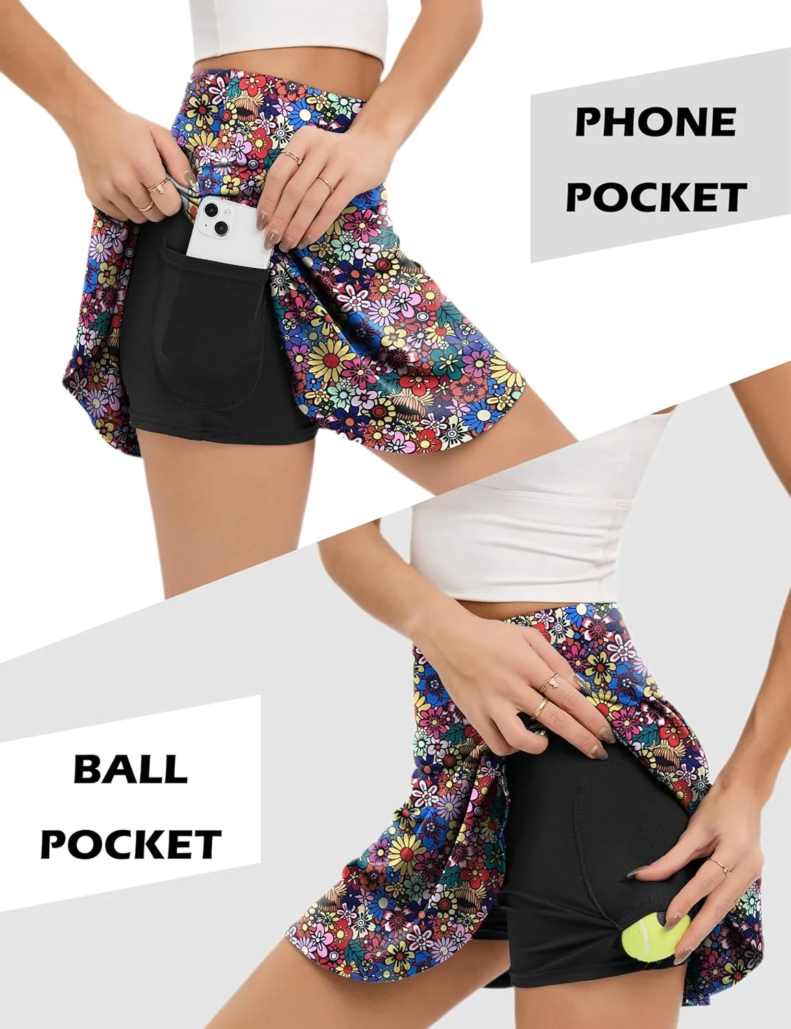 Oyamiki Women's Athletic Skort Tennis Skirt Perfect for Running Training Sports Golf