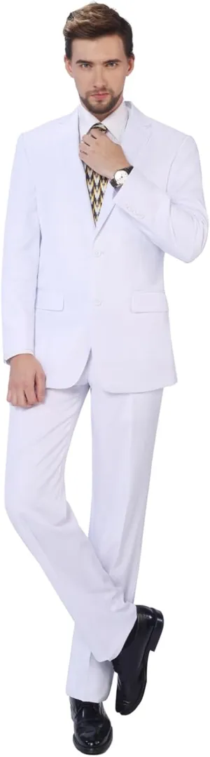 P&L Men's 2-Piece Classic Fit Single Breasted 2 Buttons Blazer & Trousers Suit