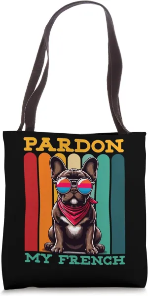 Pardon My French Bulldog Retro Cool Tote Bag