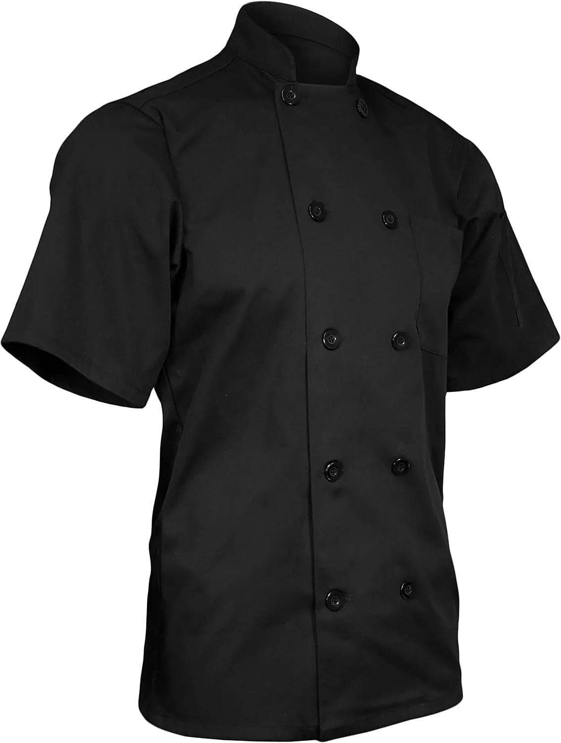 Personalized Black Embroidered Short Sleeve Chef Coat/Jacket - Men's - X-Large