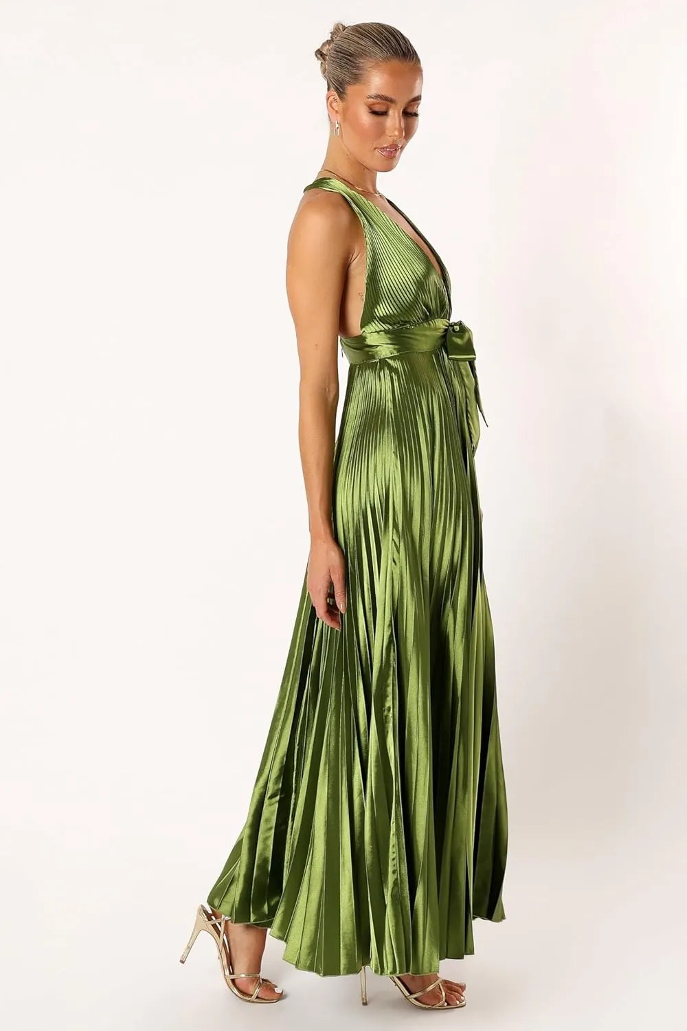Petal & Pup Women's Kris Pleated Maxi Dress