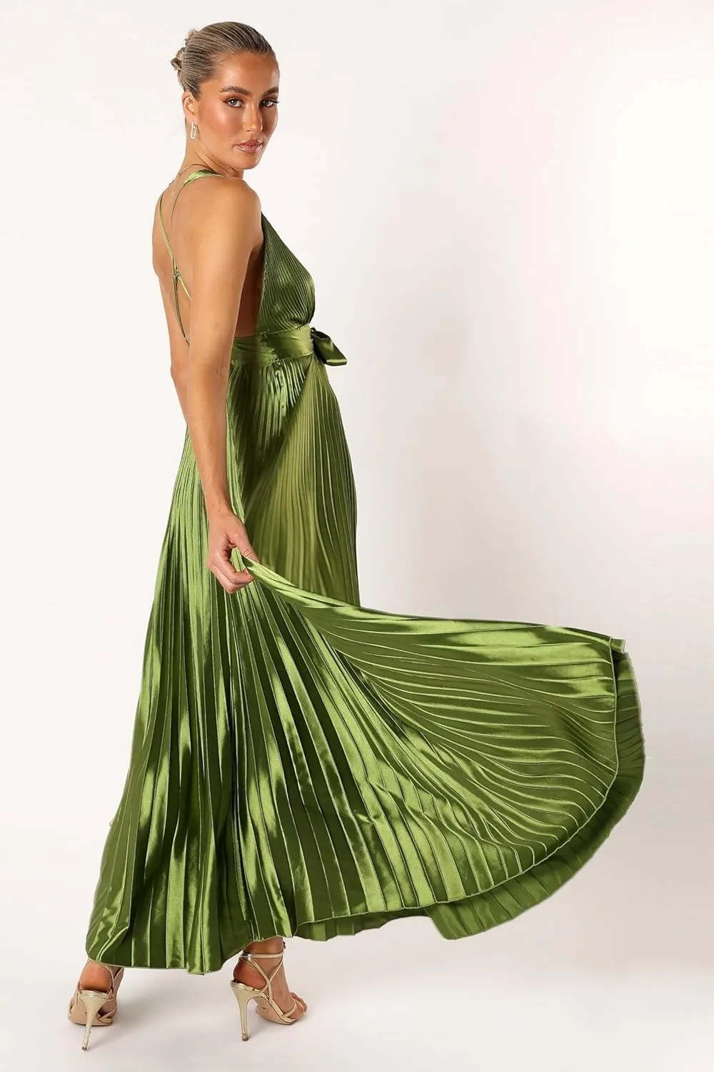 Petal & Pup Women's Kris Pleated Maxi Dress