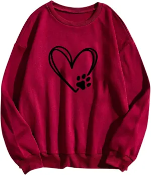 Preppy Graphic Hoodies for Teen Girls 2024 Fall Fashion Oversized Long Sleeve Crewneck Sweatshirts Women Clothes