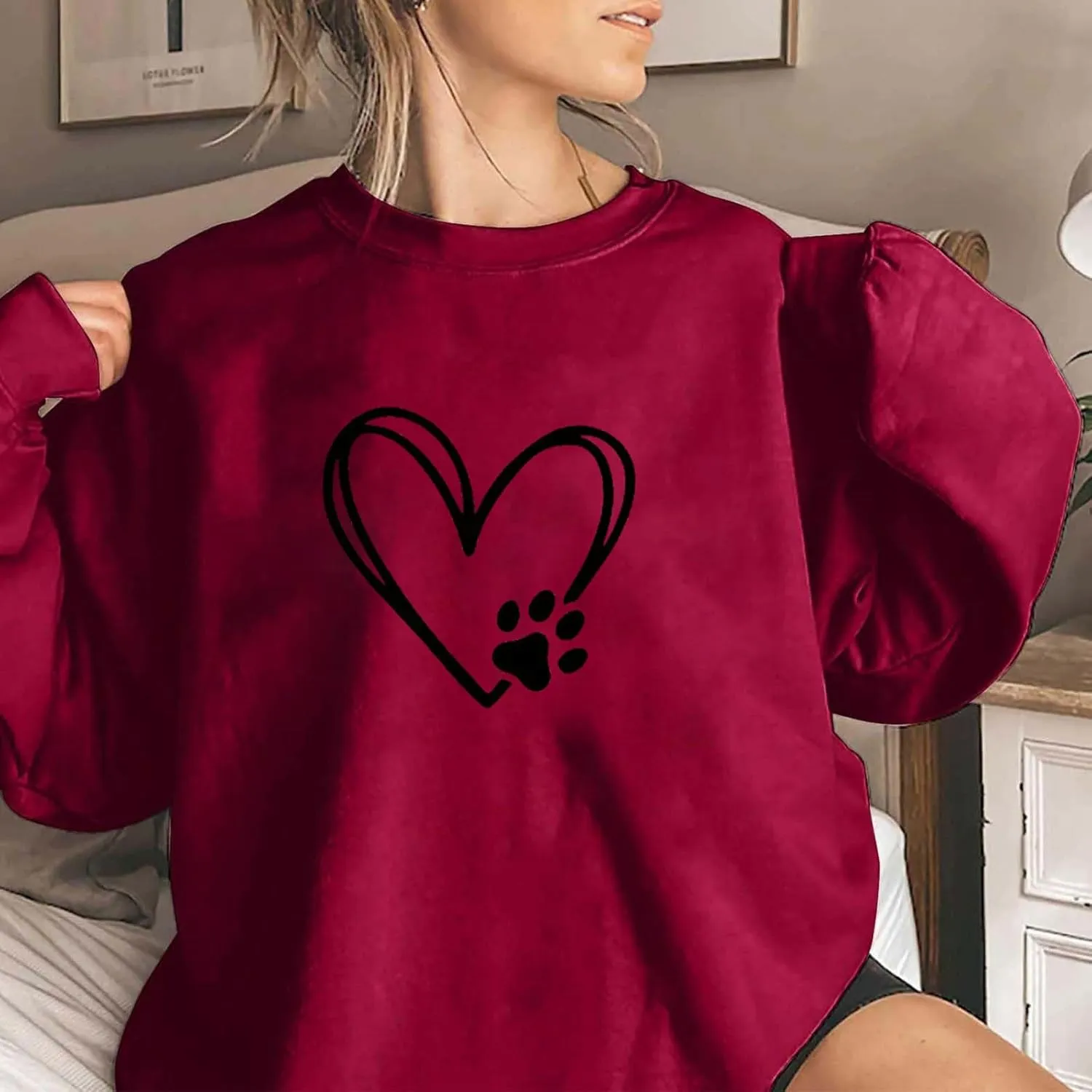 Preppy Graphic Hoodies for Teen Girls 2024 Fall Fashion Oversized Long Sleeve Crewneck Sweatshirts Women Clothes