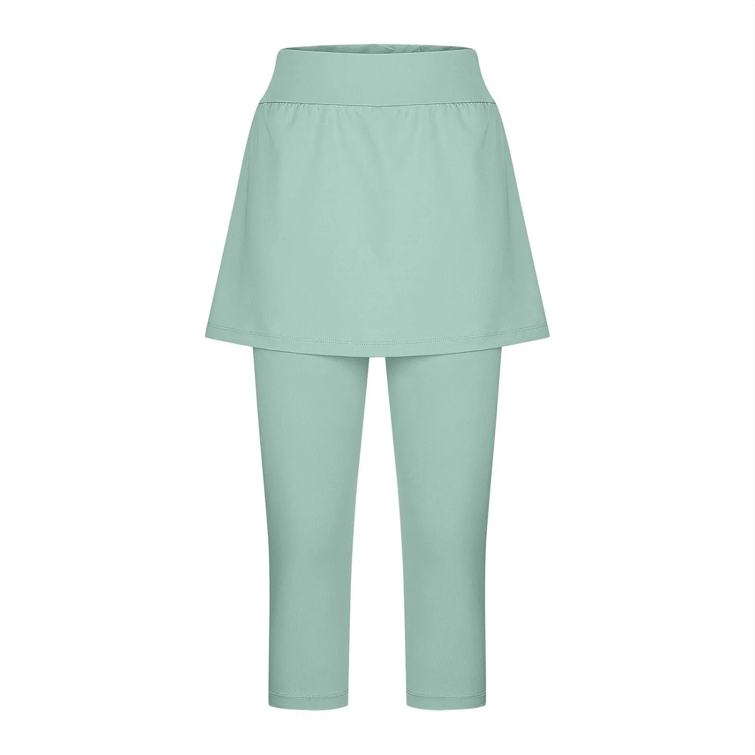 Skirted Leggings for Women 2025 Summer Tennis Golf Skorts Capris Gym Yoga Legging with Skirts