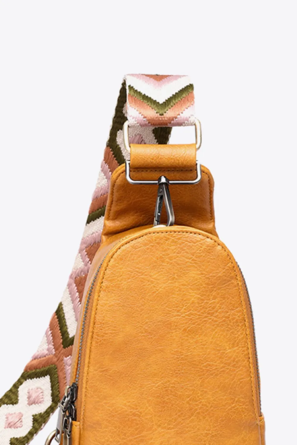 Soleil Adjustable Patterened Strap PU Leather Sling Bag