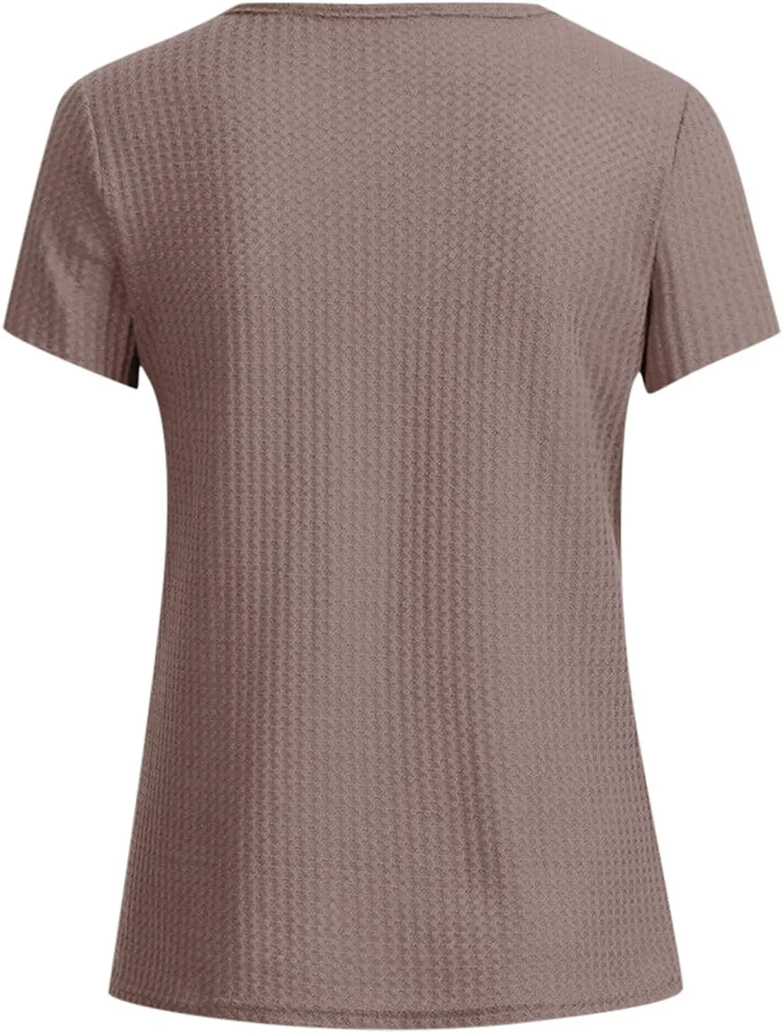 Summer Tops for Women Waffle Knit Short Sleeve Casual Shirts V Neck Plus Size Loose Fit 2025 Trendy Tunic Tshirt