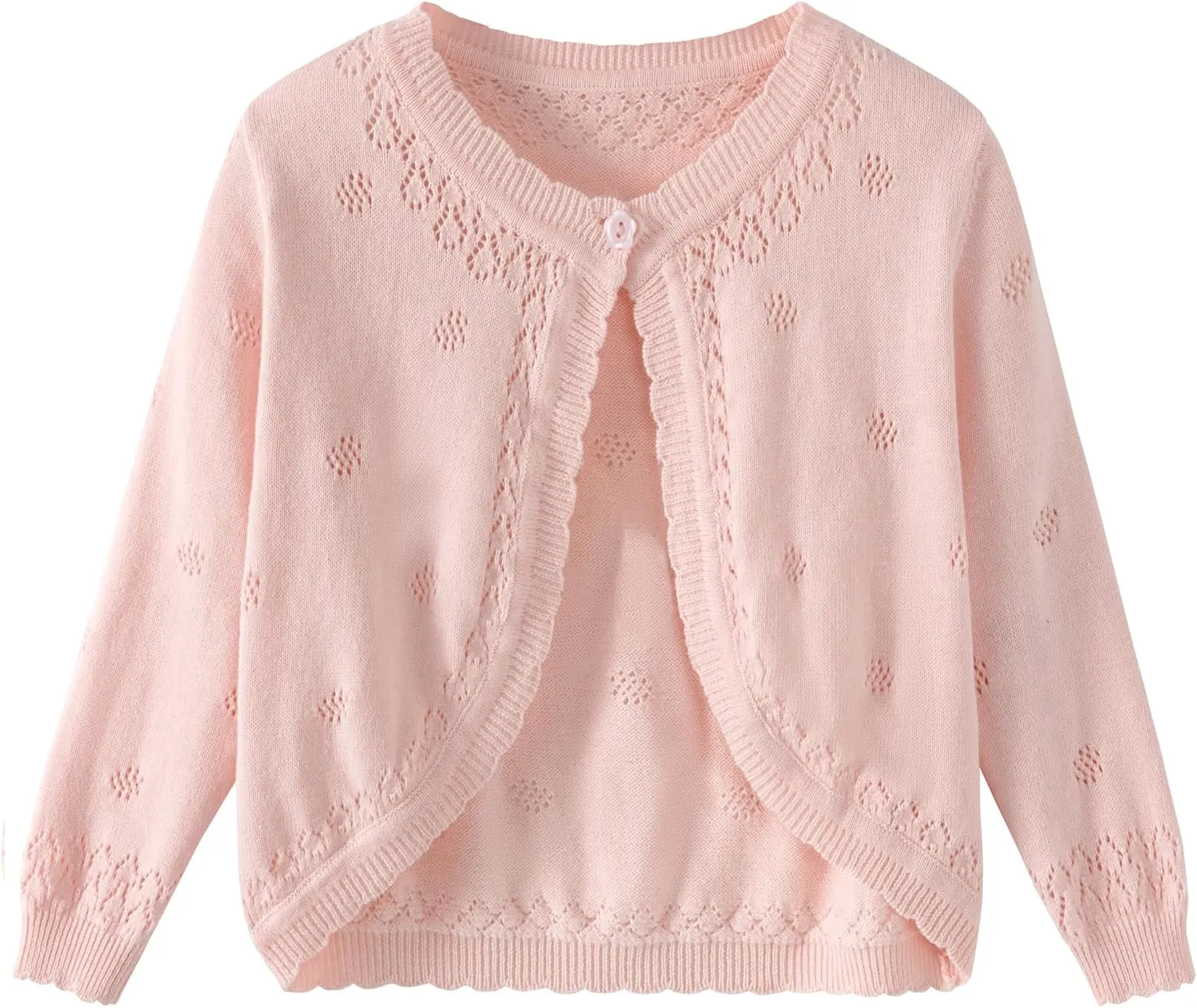 Toddler Girls Knit Cropped Bolero Shrug Little Kids Long Sleeve Open Front Cardigan Sweater, 6Months-7Years