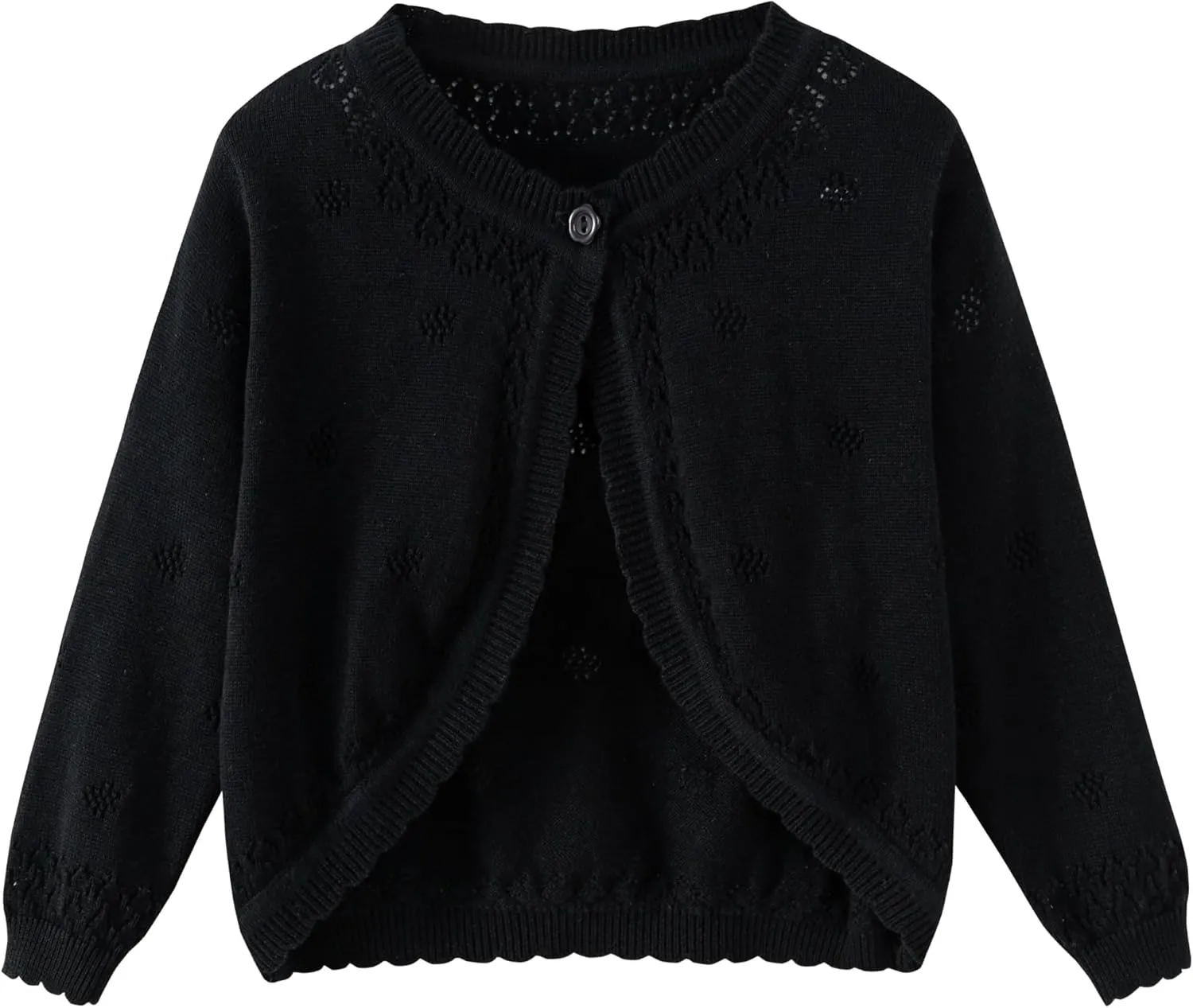 Toddler Girls Knit Cropped Bolero Shrug Little Kids Long Sleeve Open Front Cardigan Sweater, 6Months-7Years